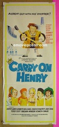 K298 CARRY ON HENRY VIII Australian daybill movie poster '72 English sex!