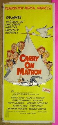 K299 CARRY ON MATRON Australian daybill movie poster '72 English sex!