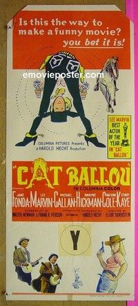 K305 CAT BALLOU Australian daybill movie poster '65 Fonda, Marvin, Callan