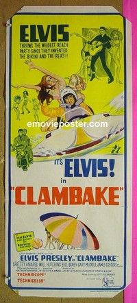 K321 CLAMBAKE Australian daybill movie poster '67 Elvis Presley