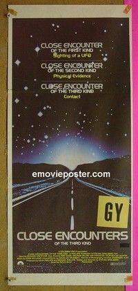 K326 CLOSE ENCOUNTERS OF THE 3rd KIND Australian daybill movie poster '77