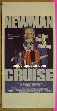 K327 COLOR OF MONEY Australian daybill movie poster '86 Newman, Cruise