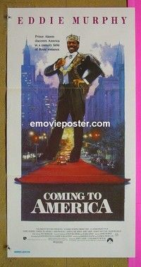 K329 COMING TO AMERICA Australian daybill movie poster '88 Eddie Murphy, Hall
