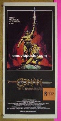 K331 CONAN THE BARBARIAN Australian daybill movie poster '82 Schwarzenegger