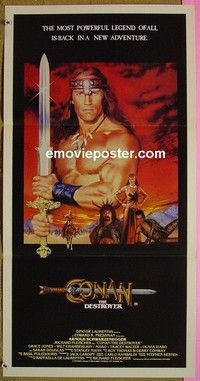 K332 CONAN THE DESTROYER Australian daybill movie poster '84 Schwarzenegger