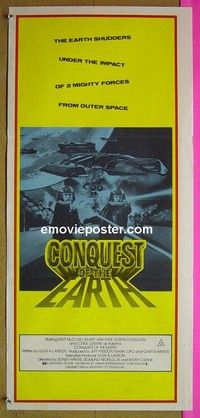 K335 CONQUEST OF THE EARTH Australian daybill movie poster '80 Van Dyke