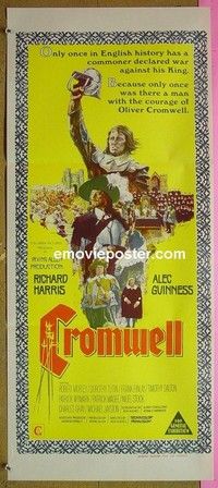 K349 CROMWELL Australian daybill movie poster '70 Richard Harris, Guinness