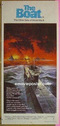 K364 DAS BOOT Australian daybill movie poster '82 German WWII classic!