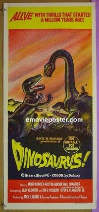 K384 DINOSAURUS Australian daybill movie poster '60 prehistoric!