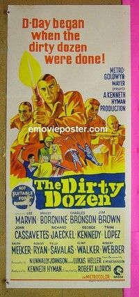 K385 DIRTY DOZEN Australian daybill movie poster '67 Charles Bronson