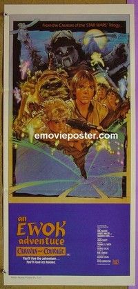 K294 CARAVAN OF COURAGE Australian daybill movie poster '84 Ewoks!