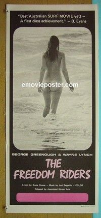K451 FREEDOM RIDERS Australian daybill movie poster '72 surf & sex