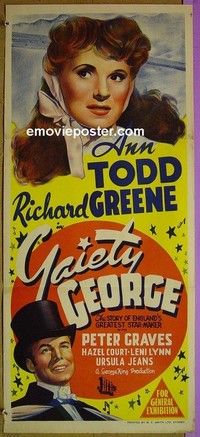 K464 GAIETY GEORGE Australian daybill movie poster '46 Ann Todd