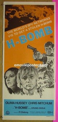K488 H BOMB Australian daybill movie poster '71 Chris Mitchum, nuclear!