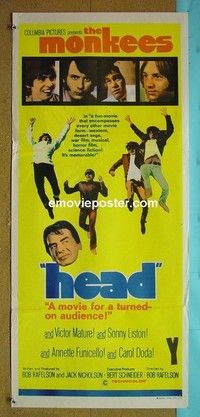 K496 HEAD Australian daybill movie poster '68 The Monkees, Nicholson