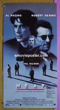 K498 HEAT Australian daybill movie poster '95 Pacino, De Niro, Kilmer
