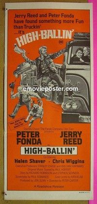 K509 HIGH-BALLIN' Australian daybill movie poster '78 Peter Fonda