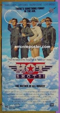 K515 HOT SHOTS Australian daybill movie poster '91 Sheen, Bridges