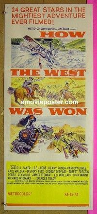 K516 HOW THE WEST WAS WON Australian daybill movie poster '62 Greg Peck