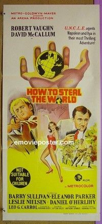 K517 HOW TO STEAL THE WORLD Australian daybill movie poster '68 UNCLE