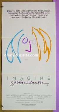 K527 IMAGINE Australian daybill movie poster '88 John Lennon artwork!