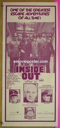K537 INSIDE OUT Australian daybill movie poster '75 Savalas, Culp