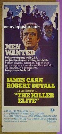 K559 KILLER ELITE Australian daybill movie poster '75 James Caan, Peckinpah