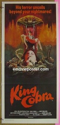 K563 KING COBRA Australian daybill movie poster '81 Jaws of Satan!