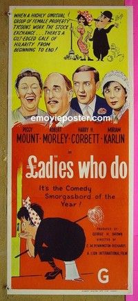 K575 LADIES WHO DO Australian daybill movie poster '63 Robert Morley