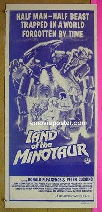 K582 LAND OF THE MINOTAUR Australian daybill movie poster '77 Pleasence