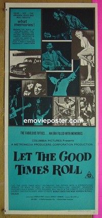 K593 LET THE GOOD TIMES ROLL Australian daybill movie poster '73 rock