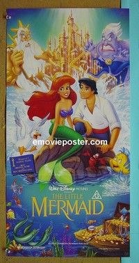 K602 LITTLE MERMAID Australian daybill movie poster '89 Walt Disney