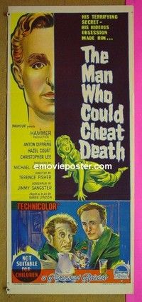 K633 MAN WHO COULD CHEAT DEATH Australian daybill movie poster '59