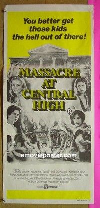 K642 MASSACRE AT CENTRAL HIGH Australian daybill movie poster '76 Robert Carradine