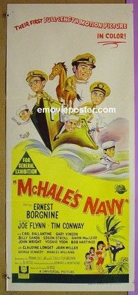 K644 McHALE'S NAVY Australian daybill movie poster '64 Borgnine, Conway