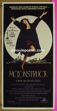 K676 MOONSTRUCK Australian daybill movie poster '87 Cher, Nicholas Cage