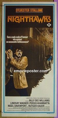 K701 NIGHTHAWKS Australian daybill movie poster '81 Sylvester Stallone, Hauer