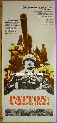 K734 PATTON Australian daybill movie poster '70 George C. Scott classic!