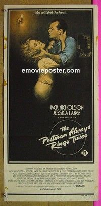 K756 POSTMAN ALWAYS RINGS TWICE Australian daybill movie poster '81