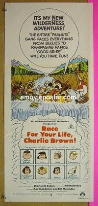 K767 RACE FOR YOUR LIFE CHARLIE BROWN Australian daybill movie poster '77