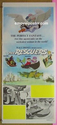 K782 RESCUERS Australian daybill movie poster '77 Walt Disney classic!