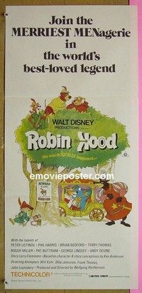 K788 ROBIN HOOD Aust daybill R83 Walt Disney cartoon, the way it REALLY happened!
