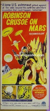 K790 ROBINSON CRUSOE ON MARS Australian daybill movie poster '64 Mantee