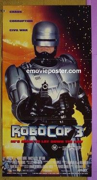 K791 ROBOCOP 3 Australian daybill movie poster '93 cool image!