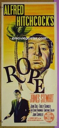 K801 ROPE Australian daybill movie poster R63 James Stewart, Hitchcock
