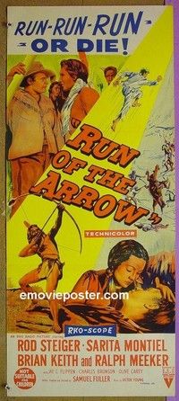 K803 RUN OF THE ARROW Australian daybill movie poster '57 Sam Fuller