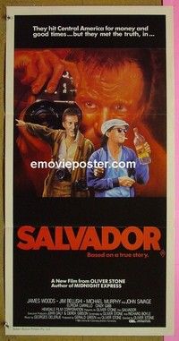 K808 SALVADOR Australian daybill movie poster '86 Oliver Stone