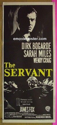 K823 SERVANT Australian daybill movie poster '64 Fox, Bogarde