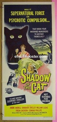 K824 SHADOW OF THE CAT Australian daybill movie poster '61 Shelley