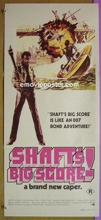K827 SHAFT'S BIG SCORE Australian daybill movie poster '72 Richard Roundtree